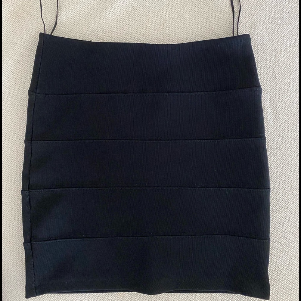 Black stretch mini skirt